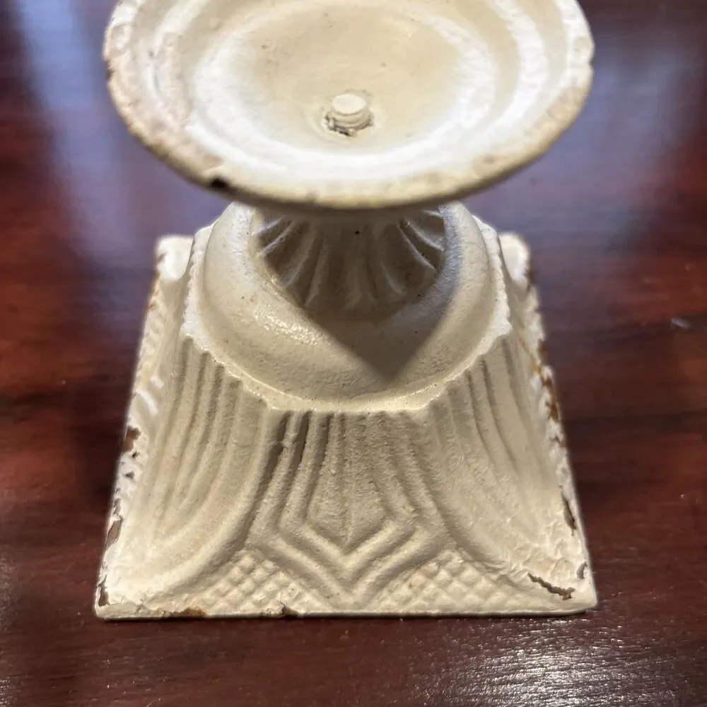 Hen-Feathers Cast Iron Small Lidded Urn, Ivory Votive Cast Iron Stove Topper
